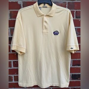 Cutter & Buck LSU Tigers Light Yellow XL Golf Polo Shirt w/ Embroidered Logo T1